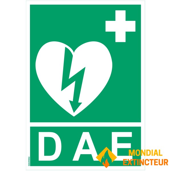 Defibrillator sign: DAE - A4 format
