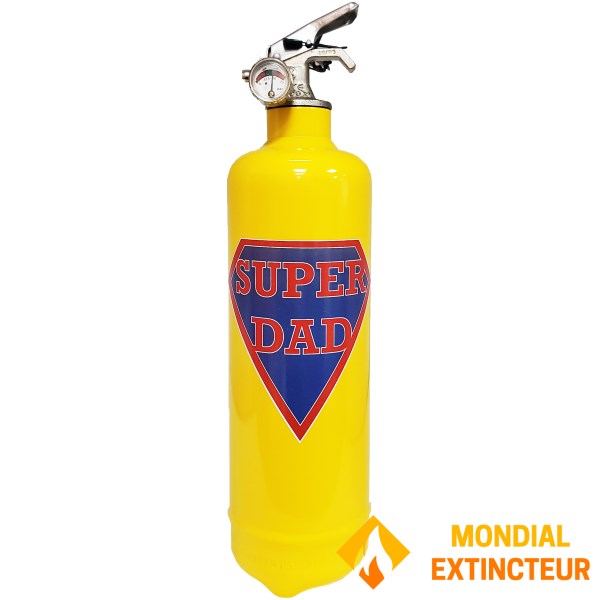 Design fire extinguisher "SUPER DAD YELLOW"