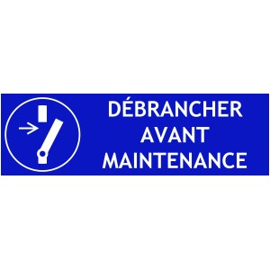 "Disconnect before maintenance" panel - W.300 x H.100 mm