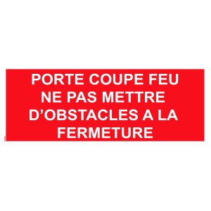 "Do not obstruct closing" PVC "fire door" panel - 200x80 mm