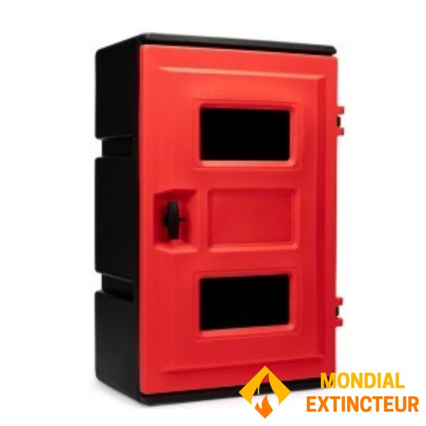 Double box for lance, hose and extinguisher