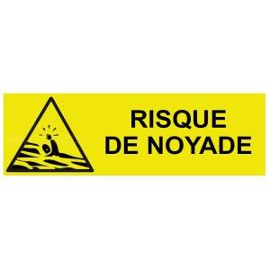 Drowning hazard sign - W.300 x H.100 mm
