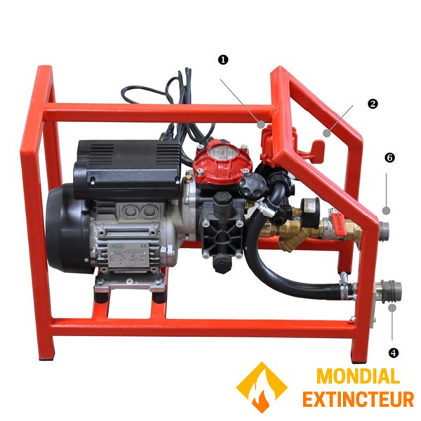 Electric high-pressure test pump with aluminium plug and muzzle scale