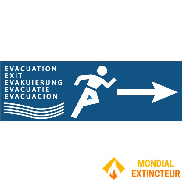 Evacuation inondation camping Straight arrow - PVC - 300 x 100 mm