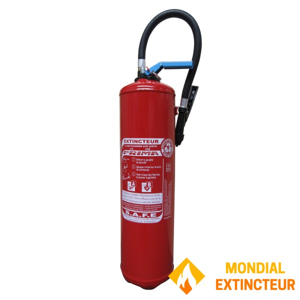 Fire extinguisher 9 Liters water + additive - NF - Auxiliary pressure - Marque Andrieu - Destockage 2023