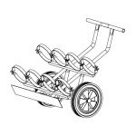 Fire extinguisher cart for 4 extinguishers (6/9 kg)