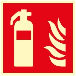 Fire extinguisher pictogram sign 150 x 150 mm Photoluminescent