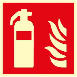 Fire extinguisher pictogram sign 150 x 150 mm Photoluminescent