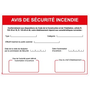 Fire safety notice - PVC A4