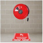 Floor signage for fire extinguishers