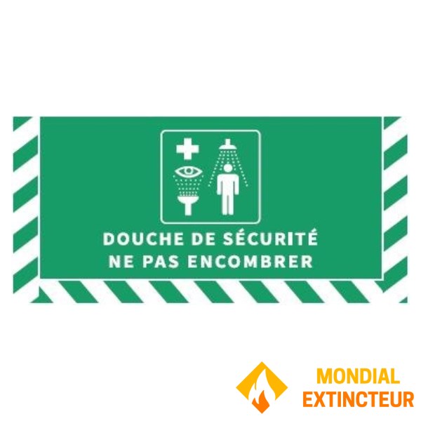 Floor signage for safety showers