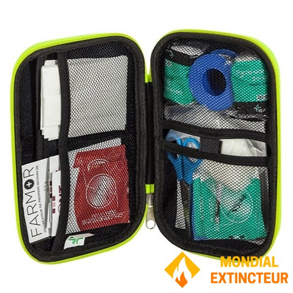 Fluorescent yellow first-aid kit - EVA 2/4 persons