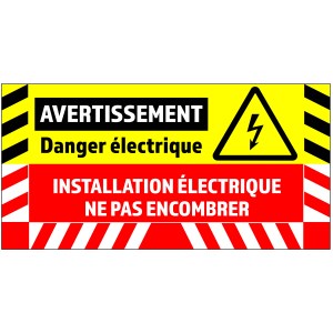 Ground sign Danger electricity - L.800 x H.400 mm