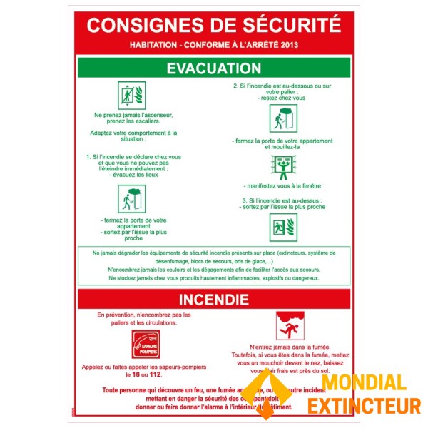 Home safety instructions - PVC A4