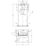 Jib / Post for fixed or pivoting red steel fire extinguishers - Brand Mobiak