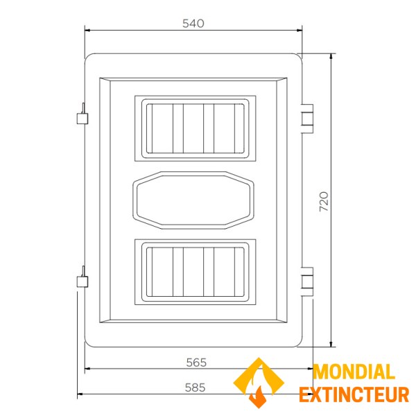 Key cabinet for 6 or 9 Kg double extinguishers