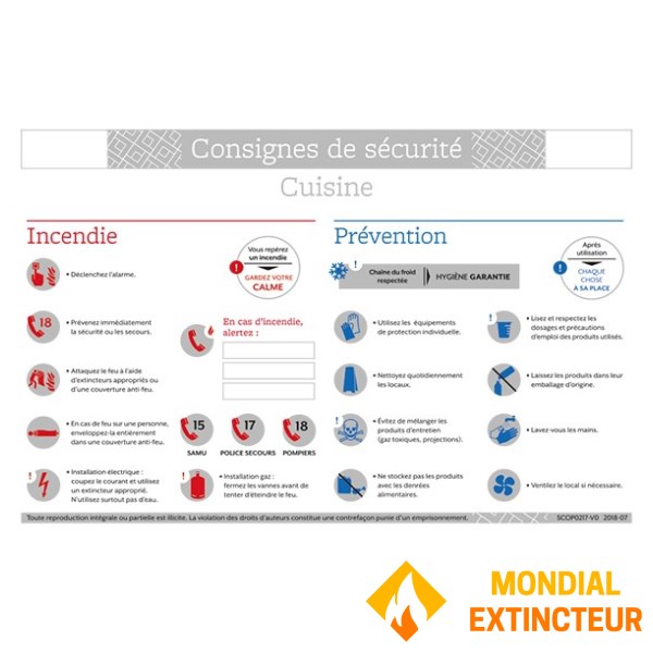 "Kitchen" safety instructions - A4 format - Premium