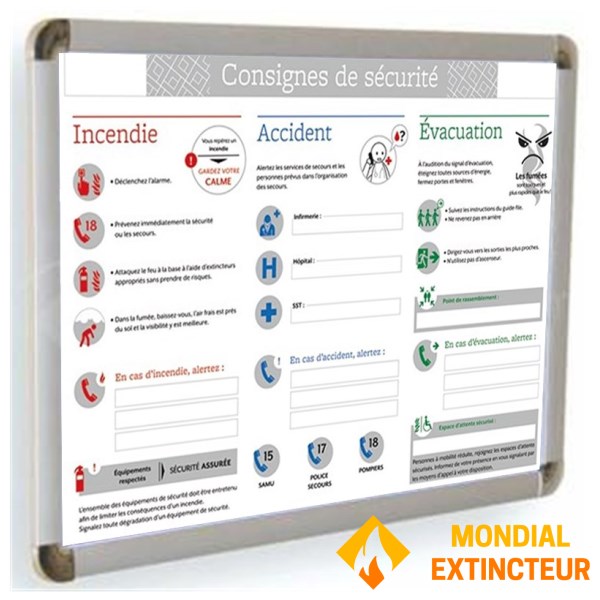 Mandatory A3 safety instructions with "Luxe" finish frame
