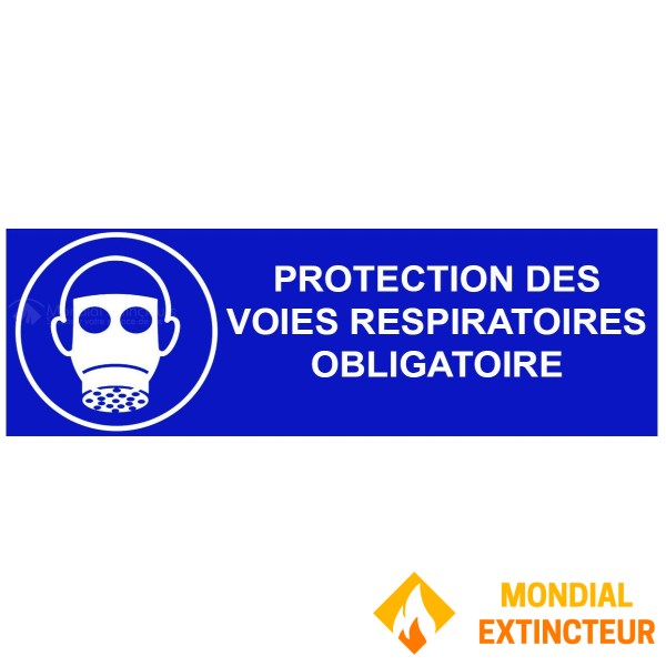 "Mandatory respiratory protection" sign - L.300 x H.100 mm