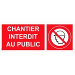 "No public access" sign PVC - 200x80 mm