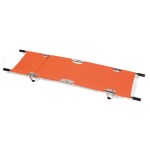 Orange stretcher, foldable in length and width - plastic-coated canvas