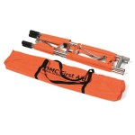 Orange stretcher, foldable in length and width - plastic-coated canvas