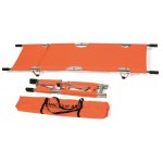 Orange stretcher, foldable in length and width - plastic-coated canvas