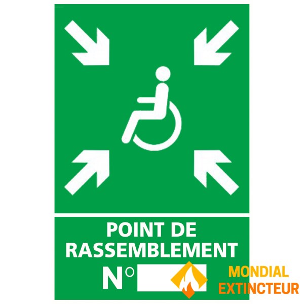 PMR assembly point sign - PVC - L.400 x H.600 mm