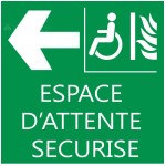 PMR "safe waiting area" sign - 200 X 200 mm - Left