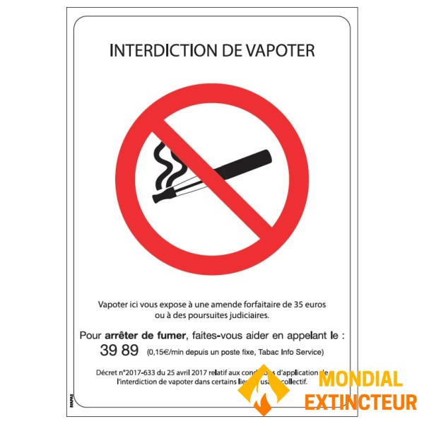PVC "No Vaping" sign - A5 format