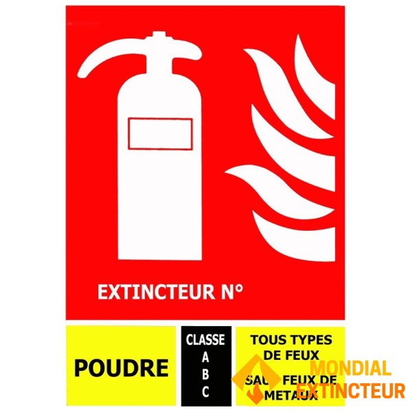 Pack of 50 pictogram powder extinguisher panels 125 x 190
