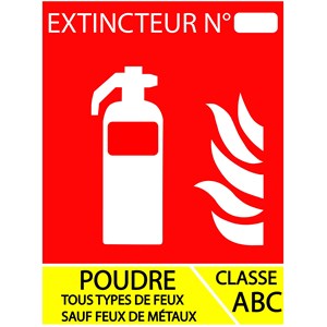 Panneau PVC poudre 15 x 22.5 cm - Classe ABC