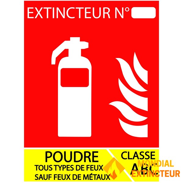 Panneau PVC poudre 15 x 22.5 cm - Classe ABC