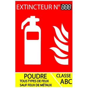 Panneau PVC poudre numérotation facile 10 x 15 cm - Classe ABC