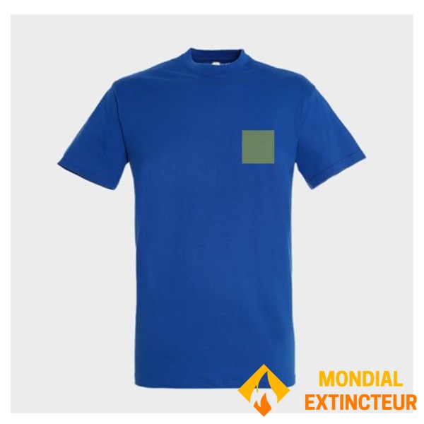 5 Personalized Tee-Shirts royal blue - Size M - Heart flocking