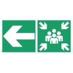 Pictogram assembly point "left arrow" - PVC 500x250 mm