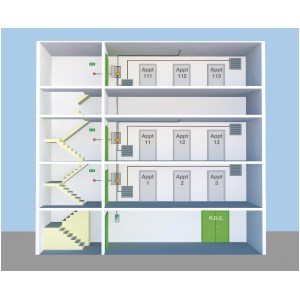 Residential smoke ventilation shutter 40 x 63 cm