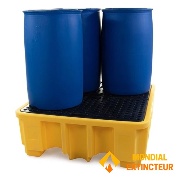 Retention bin for 4 drums - Raised