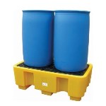 Retention bin for 2 drums
