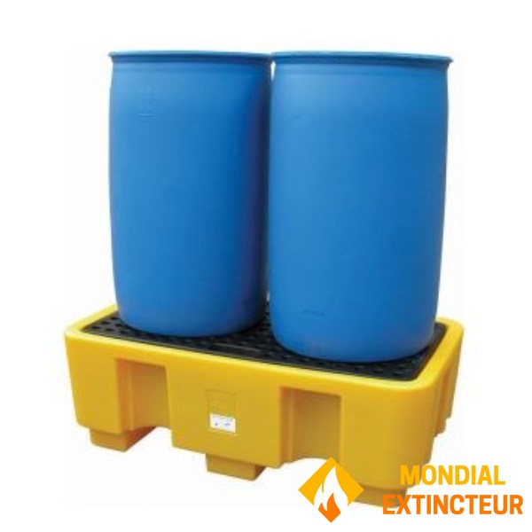 Retention bin for 2 drums