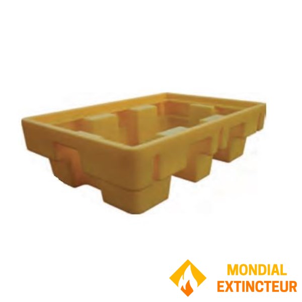 Retention bin for 2 drums without grating