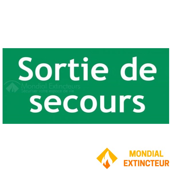 Rigid PVC "Emergency exit" sign - 300 X 150 mm