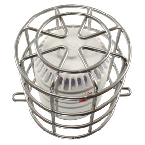 Round protective grille for sound and/or visual diffusers