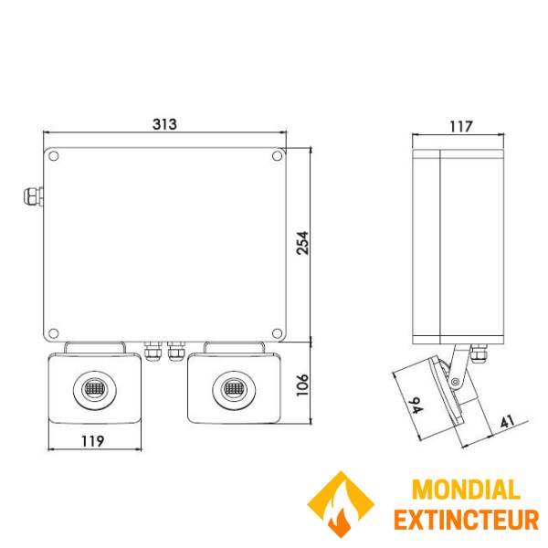 Self-contained emergency lighting unit - SATI - Low consumption