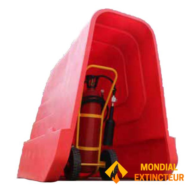 Shelter for wheeled extinguisher