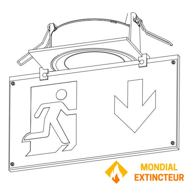Square ceiling flush-mounting kit and "Spazio Luz" label holder
