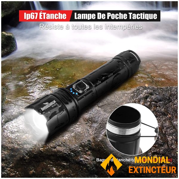 Ultra-Powerful 10,000 Lumen Rechargeable Waterproof LED Flashlight