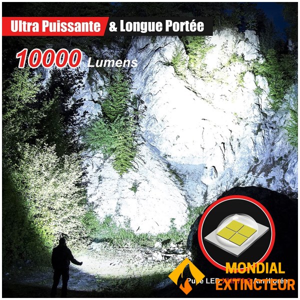 Ultra-Powerful 10,000 Lumen Rechargeable Waterproof LED Flashlight