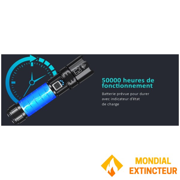 Ultra-powerful, rechargeable, waterproof LED flashlight