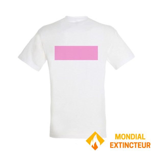 5 White personalized T-shirts - Size L - Flocking on back